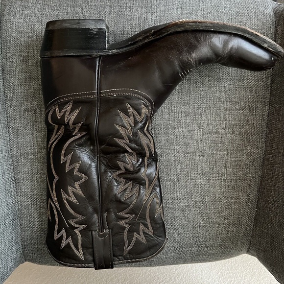 Justin Mens Western Leather Boots 2908 Size 10 D Black SB05 - Picture 6 of 8